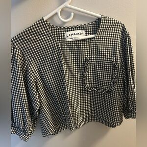 L.F. Markey Black and White Gingham Top
